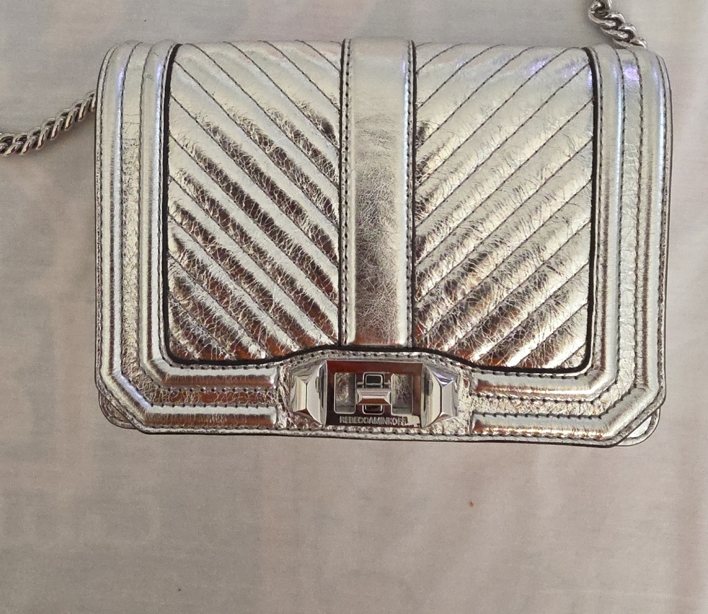 Rebeccaminkoff Silver Quilted Chain Bag